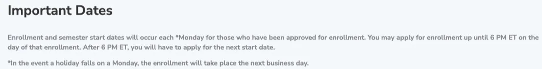 Important Dates